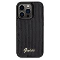 Etui Guess Sequin Script Metal na iPhone 14 Pro - czarne Guess