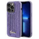 Etui Guess Sequin Script Metal na iPhone 14 Pro - fioletowe Guess