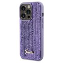 Etui Guess Sequin Script Metal na iPhone 14 Pro - fioletowe Guess