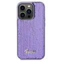 Etui Guess Sequin Script Metal na iPhone 14 Pro - fioletowe Guess