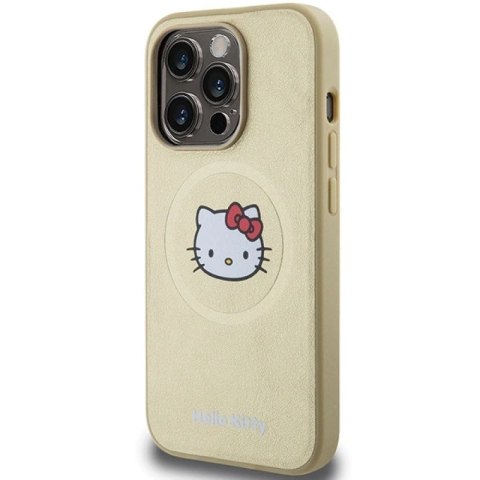 Etui Hello Kitty Leather Kitty Head MagSafe na iPhone 13 Pro / 13 - złote Hello Kitty