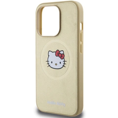 Etui Hello Kitty Leather Kitty Head MagSafe na iPhone 13 Pro / 13 - złote Hello Kitty