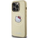 Etui Hello Kitty Leather Kitty Head MagSafe na iPhone 14 Pro - złote Hello Kitty