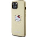 Etui Hello Kitty Leather Kitty Head MagSafe na iPhone 14 - złote Hello Kitty