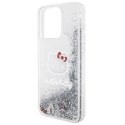 Etui Hello Kitty Liquid Glitter Charms Kitty Head na iPhone 15 Pro Max - srebrne Hello Kitty
