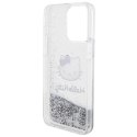 Etui Hello Kitty Liquid Glitter Charms Kitty Head na iPhone 15 Pro Max - srebrne Hello Kitty