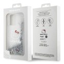 Etui Hello Kitty Liquid Glitter Charms Kitty Head na iPhone 15 Pro Max - srebrne Hello Kitty
