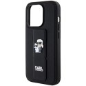 Etui Karl Lagerfeld Gripstand Saffiano Karl&Choupette Pins na iPhone 14 Pro - czarne Karl Lagerfeld