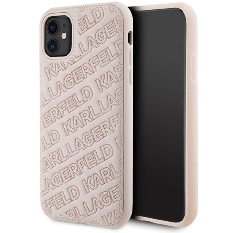 Etui Karl Lagerfeld Quilted K Pattern na iPhone 11 / Xr - różowe Karl Lagerfeld