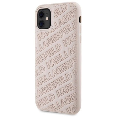 Etui Karl Lagerfeld Quilted K Pattern na iPhone 11 / Xr - różowe Karl Lagerfeld