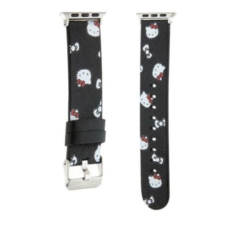 Pasek Hello Kitty Heads & Bows Pattern na Apple Watch 38/40/41mm - czarny Hello Kitty