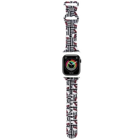 Pasek Hello Kitty Silicone Heads & Stripes na Apple Watch 38/40/41mm - czarny Hello Kitty