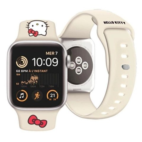 Pasek Hello Kitty Silicone Kitty Head na Apple Watch 38/40/41mm - beżowy Hello Kitty