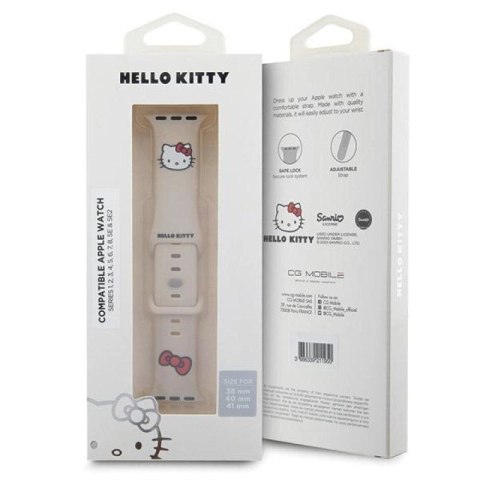 Pasek Hello Kitty Silicone Kitty Head na Apple Watch 38/40/41mm - beżowy Hello Kitty