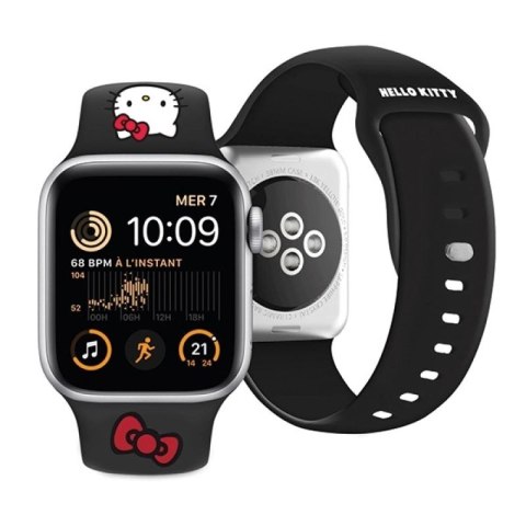 Pasek Hello Kitty Silicone Kitty Head na Apple Watch 38/40/41mm - czarny Hello Kitty