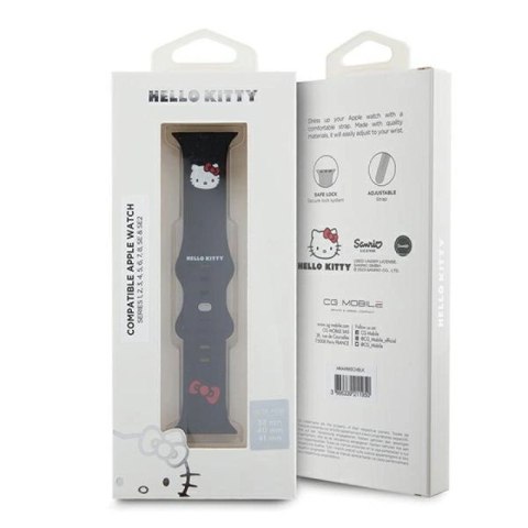 Pasek Hello Kitty Silicone Kitty Head na Apple Watch 38/40/41mm - czarny Hello Kitty