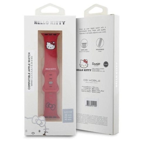 Pasek Hello Kitty Silicone Kitty Head na Apple Watch 38/40/41mm - czerwony Hello Kitty