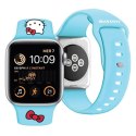 Pasek Hello Kitty Silicone Kitty Head na Apple Watch 38/40/41mm - niebieski Hello Kitty