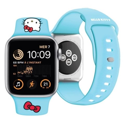 Pasek Hello Kitty Silicone Kitty Head na Apple Watch 38/40/41mm - niebieski Hello Kitty