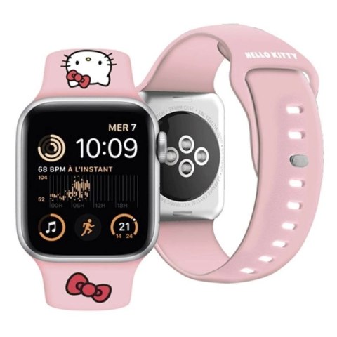 Pasek Hello Kitty Silicone Kitty Head na Apple Watch 38/40/41mm - różowy Hello Kitty