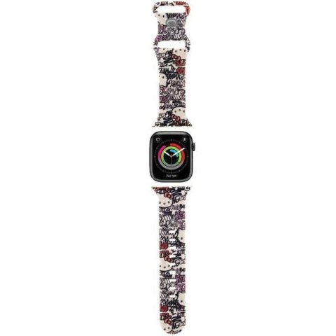 Pasek Hello Kitty Silicone Tags Graffiti na Apple Watch 38/40/41mm - beżowy Hello Kitty