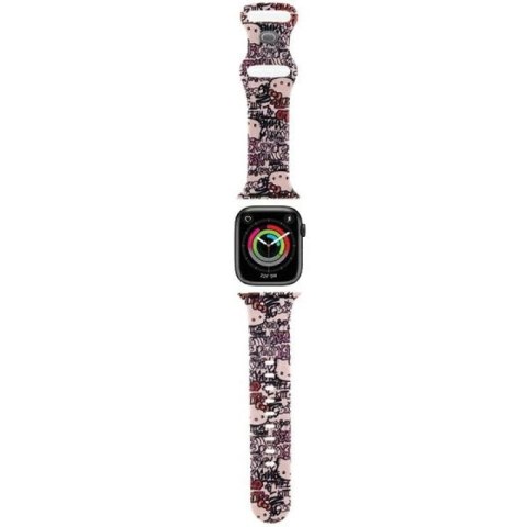 Pasek Hello Kitty Silicone Tags Graffiti na Apple Watch 38/40/41mm - różowy Hello Kitty