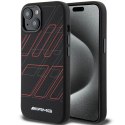 Etui AMG Silicone Large Rhombuses Pattern MagSafe na iPhone 15 Plus / 14 Plus - czarne Mercedes