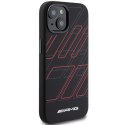 Etui AMG Silicone Large Rhombuses Pattern MagSafe na iPhone 15 Plus / 14 Plus - czarne Mercedes