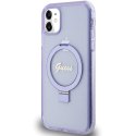 Etui Guess Ring Stand Script Glitter MagSafe na iPhone 11 / Xr - fioletowe Guess