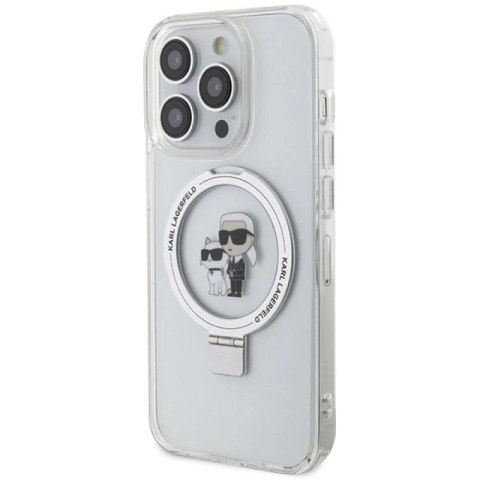 Etui Karl Lagerfeld Ring Stand Karl&Choupettte MagSafe na iPhone 13 Pro Max - białe Karl Lagerfeld