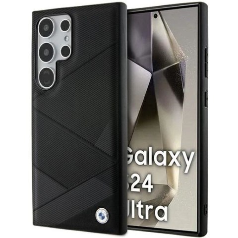 Etui BMW Signature Leather Crossing Lines Pattern na Samsung Galaxy S24 Ultra - czarne BMW