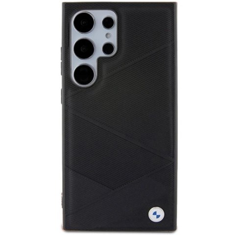 Etui BMW Signature Leather Crossing Lines Pattern na Samsung Galaxy S24 Ultra - czarne BMW