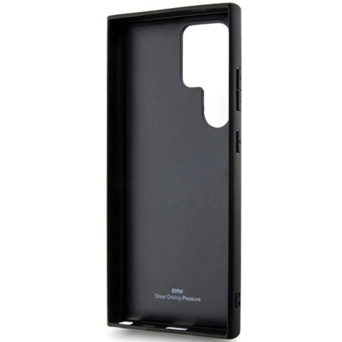 Etui BMW Signature Leather Crossing Lines Pattern na Samsung Galaxy S24 Ultra - czarne BMW