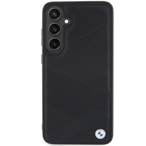 Etui BMW Signature Leather Crossing Lines Pattern na Samsung Galaxy S24+ - czarne BMW