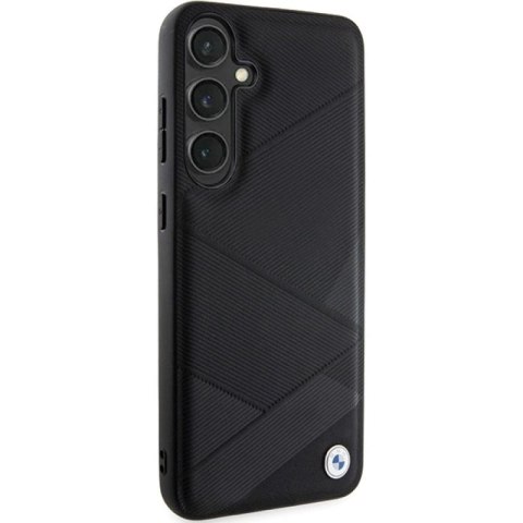 Etui BMW Signature Leather Crossing Lines Pattern na Samsung Galaxy S24+ - czarne BMW