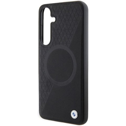 Etui BMW Signature Leather Half Textured & Circle MagSafe na Samsung Galaxy S24 - czarne BMW