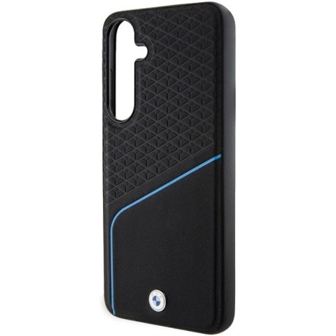 Etui BMW Signature Leather Textured & Line MagSafe na Samsung Galaxy S24 - czarne BMW