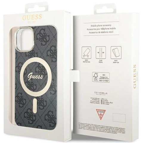 Etui Guess 4G MagSafe na iPhone 15 Plus / 14 Plus - czarne Guess