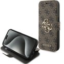 Etui Guess 4G Metal Logo na iPhone 15 Pro - brązowe Guess