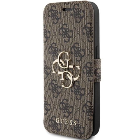 Etui Guess 4G Metal Logo na iPhone 15 Pro - brązowe Guess