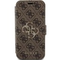 Etui Guess 4G Metal Logo na iPhone 15 Pro - brązowe Guess