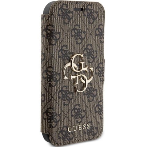 Etui Guess 4G Metal Logo na iPhone 15 Pro - brązowe Guess