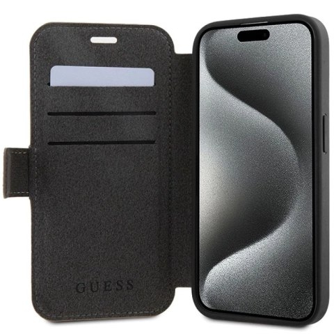 Etui Guess 4G Metal Logo na iPhone 15 Pro - brązowe Guess