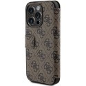 Etui Guess 4G Metal Logo na iPhone 15 Pro - brązowe Guess