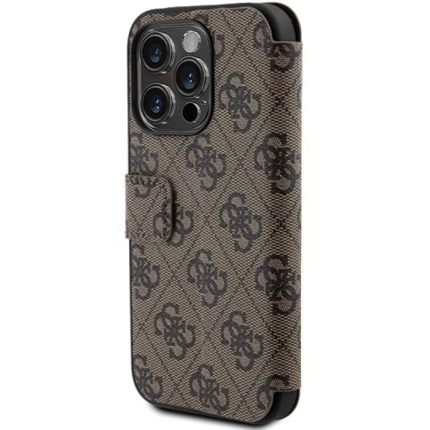 Etui Guess 4G Metal Logo na iPhone 15 Pro - brązowe Guess