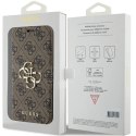 Etui Guess 4G Metal Logo na iPhone 15 Pro - brązowe Guess