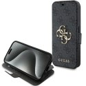Etui Guess 4G Metal Logo na iPhone 15 Pro - szare Guess