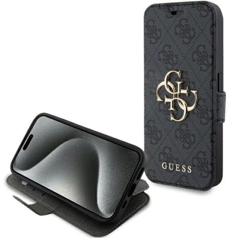 Etui Guess 4G Metal Logo na iPhone 15 Pro - szare Guess