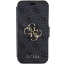 Etui Guess 4G Metal Logo na iPhone 15 Pro - szare Guess