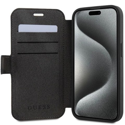 Etui Guess 4G Metal Logo na iPhone 15 Pro - szare Guess